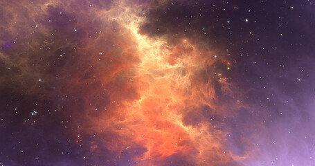 Fototapeta na wymiar Space background with nebula and shining stars. Giant interstellar cloud. Infinite universe