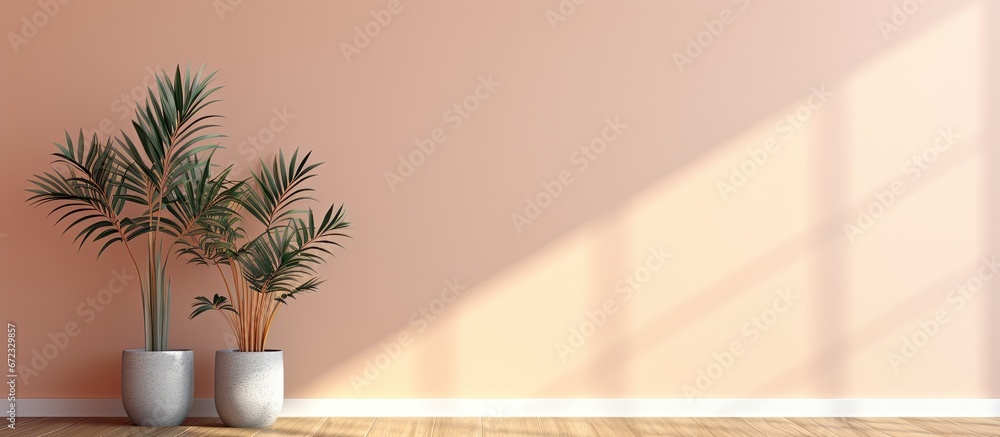 Sticker 3 dimensional representation of a room adorned with vegetation