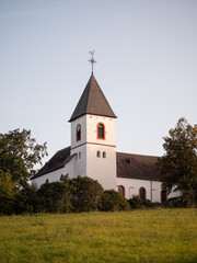 Fototapeta na wymiar Landscape with a vineyard and an ancient church. Germany, vineyard