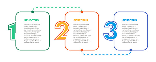 Infographic template frame timeline process 3 option or step number color style for presentation vector 10 eps
