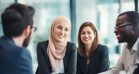 Beautiful Race and Ethnicity Diversity at Work. People From Different Backgrounds and Cultures on a Job Interview.