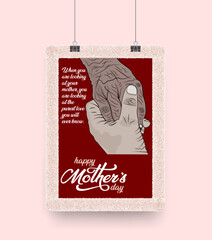 Happy mothers day poster design template.