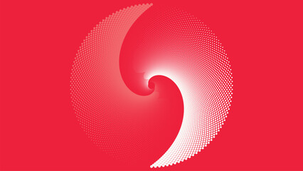 Abstract spiral round Christmas background i Red color.