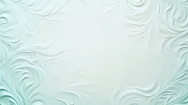 3D Light Blue Paint Strokes Pattern, Curled texture, Wallpaper, Background. With curled shapes. Modern Art. Texture with three-dimensional reliefs of light blue and white paint on the wall.