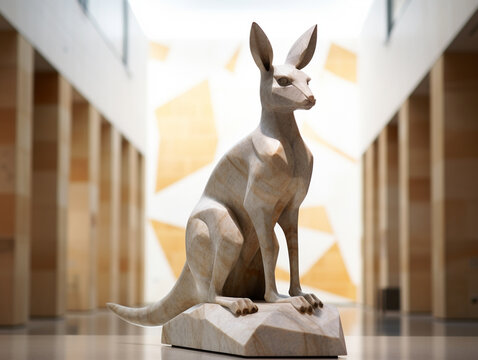 A Marble Statue of a Kangaroo