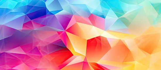 Foto op Canvas A multicolored geometric poligonal creates an abstract background © AkuAku