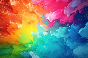 3D liquid paint, Emotional pattern, Colours Mixing, Texture, Wallpaper, Background. LIQUID COLORS PANDEMONIUM. Unique colorful image with paint in rainbow tones.