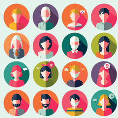 Fototapeta premium Modern Flat User Profile Pictures