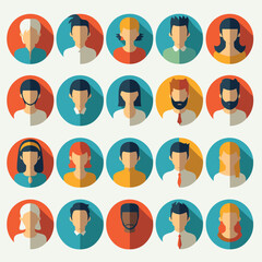 Assorted Characters in Flat Illustration