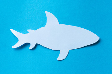shark cartoon paper cut isolated