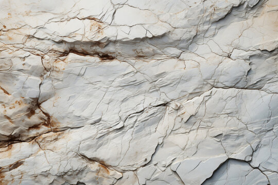 Detailed texture of a cracked white marble surface