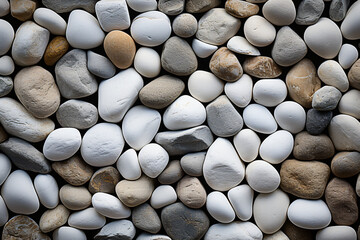 Smooth pebbles in shades of gray filling the frame - obrazy, fototapety, plakaty