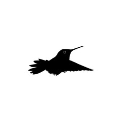 Flying Hummingbird Silhouette, can use Art Illustration, Website, Logo Gram, Pictogram or Graphic Design Element. Vector Illustration