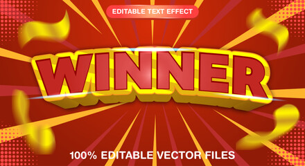 The winner gold shiny 3d editable text effect template