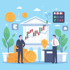 Stock Market in Flat Design