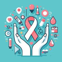International Cancer Day Flat Illustration