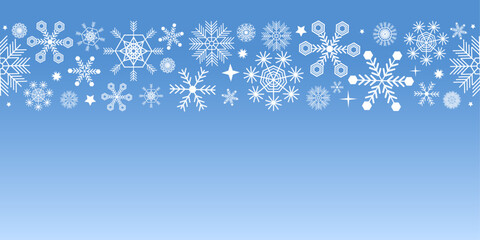 Snowflakes with a blue gradient background - Vector Illustration