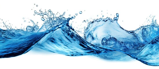 Transparent of blue water splash isolated on white background