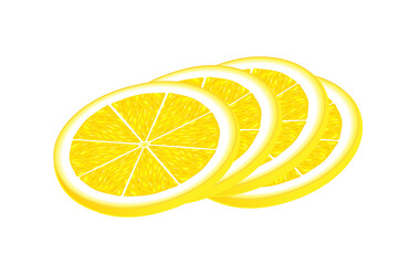 Lemon slice isolated on white background