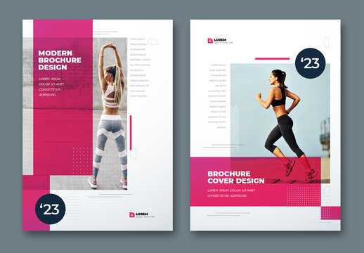 Business Report Cover Layout Set with flat Elements