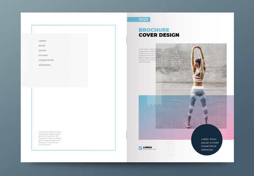 Business Report Cover Layout with Orange flat Elements