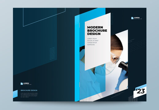 Business Report Cover Layout with flat Elements