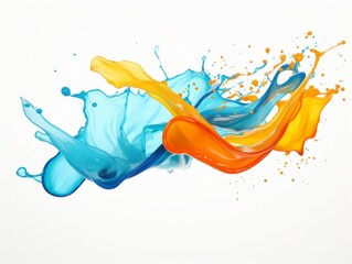 mix color paint splash on white background