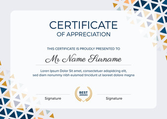 Fototapeta premium Certificate of Appreciation template, Certificate of achievement, awards diploma