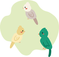 Set of cute hand drawn cartoon birds. Vector birds illustration
