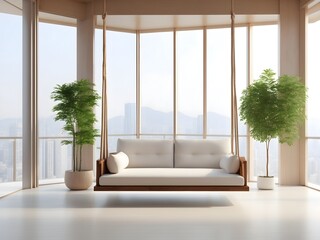 Modern luxury living room interior design concept, real estate background, architectural banner