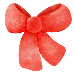 cute red ribbon hair bow tie watercolour illustration