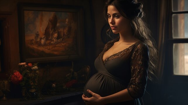 portrait of a pregnant woman ai generated