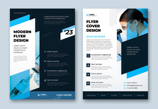 Colorful Business Flyer Layout with Flat Color Elements