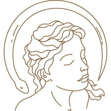 Line Greek Goddess Hygieia or Hygeia