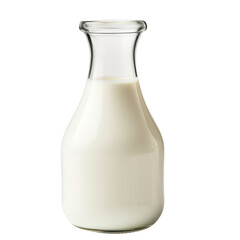 Glass bottle filled with milk