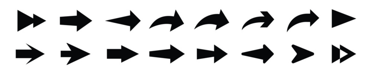 Arow set symbol icons vector. for web design Arrow icon. Simple vector arrow illustration. Black icons.