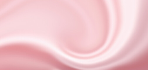 Pink abstract wave background light smooth luxury pastel satin drapery texture banner design copy space