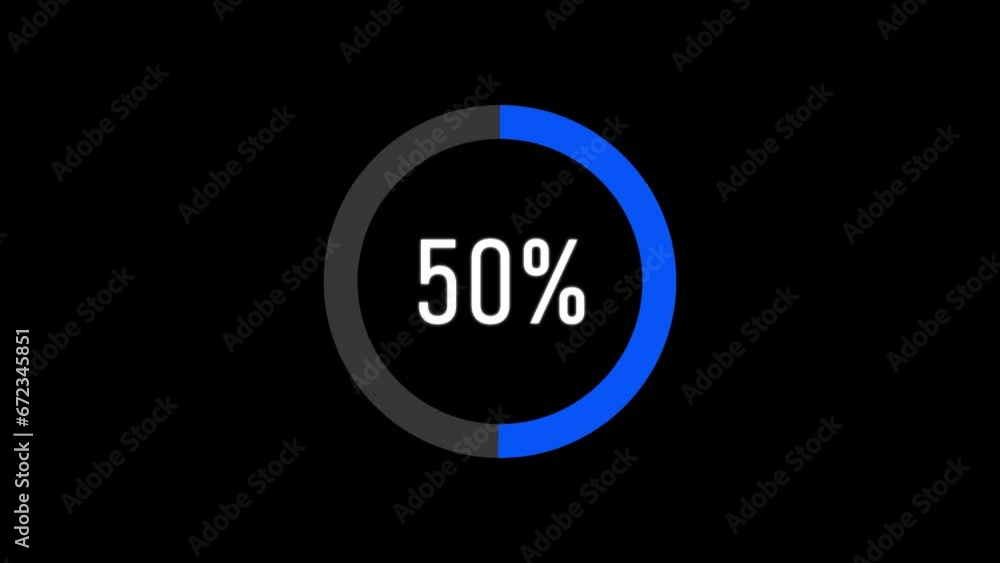 Aufkleber science futuristic loading circle ring. loading transfer download animation 0-100% in blue science e