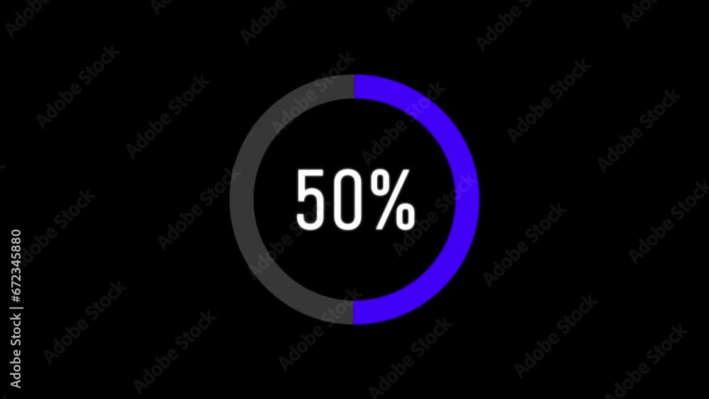 Aufkleber science futuristic loading circle ring. loading transfer download animation 0-100% in blue science e