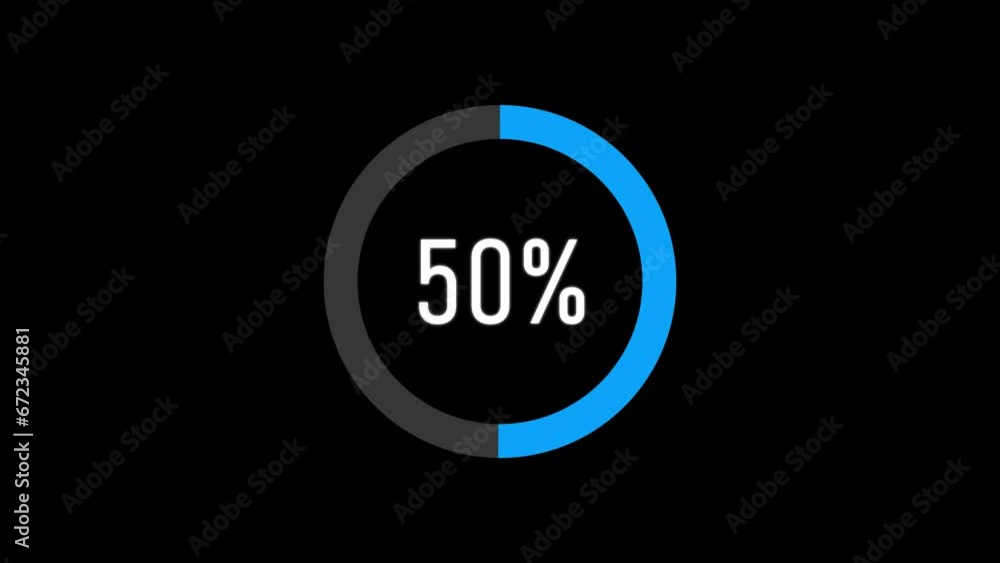 Aufkleber science futuristic loading circle ring. loading transfer download animation 0-100% in blue science e