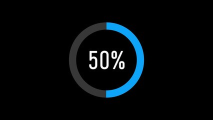 Science Futuristic Loading Circle Ring. Loading Transfer Download Animation 0-100% in blue science effect. light blue loading futuristic circle ring orb bar animation on black screen. 4K.