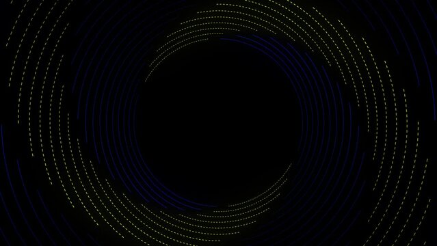 Loop animation with expanding concentric circles (gray circles on black background) 4K.