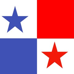 Flag day in panama with white background. he white in the flag represents peace. The blue star is symbolic for purity and honesty, and it also represents the Conservative party. The red star stands fo