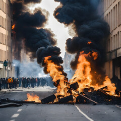 City Unrest: Protests, Arson, and Chaos. generative AI