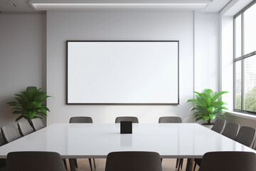 Empty whiteboard in the meeting room