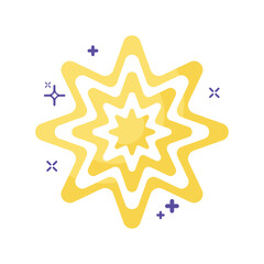 Isolated golden star shape icon Vector