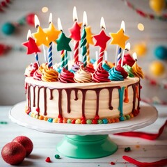 birthday cake with candles