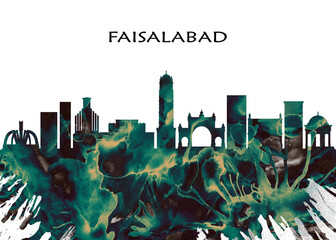 Faisalabad Skyline. Cityscape Skyscraper Buildings Landscape City Downtown Abstract Landmarks Travel Business Building View Corporate Background Modern Art Architecture 