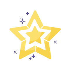 Isolated golden star shape icon Vector