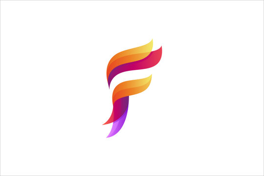 F fire logo design concept